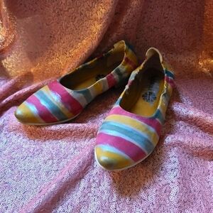 Papucei Striped Painted Slip On Flats